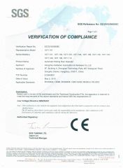 CE/LVD-SLIDING DOOR OPERATOR certificate from Hangzhou Safedoor Automation & Hardware Co., Ltd.