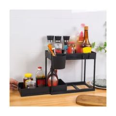 Kitchen Storage Rack 2 Tier Under Sink Organizer with Metal Holders and Racks - Image 4