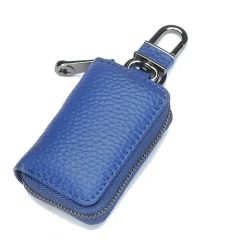 Genuine Leather Keyring Zipper Car Key Holder with Keychain - Image 4