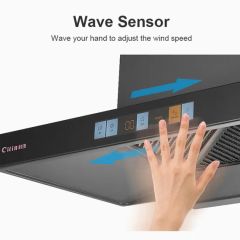 Wall-Mounted Styled Range Hood T Shape Range Hood Origin China Noise 61-70dB Venting Ducted Trademark Citin Panel Glass - Image 5