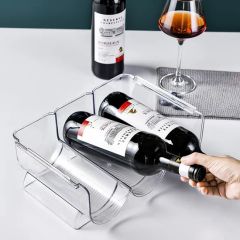 Stackable Bottle Storage Rack Plastic Wine Racks for Cabinet Organization - Image 1