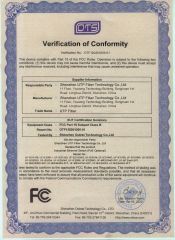 FCC certificate from Shenzhen UTP Fiber Technology Co., Ltd.