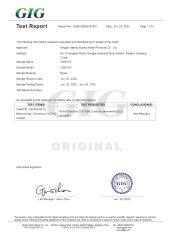 Rohs certificate from Ningbo HuaHui Metal Products Co., Ltd.