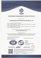 ISO14001 certificate from Nanjing Juge Environmental Technology Co., Ltd.