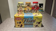 TRAVOS - DELICIOUS ASSORTED HEART TRUFFLE TOFFEES - JAR PACKAGING - Image 1