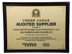 SGS Audited Supplier License certificate from Foshan Shunde Ronggui Yingli Industrial Co., Ltd