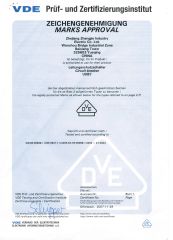 VDE certificate from Zhejiang Kripal Electric Co., Ltd.