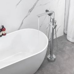 Morden Bathroom Chrome Brass Tub Faucets with Handheld Head Type Stand Origin China Color Chrome Trademark OEM Model NO. - Image 3
