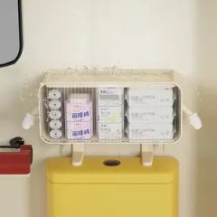 Plastic Wall Mounted Storage Rack Bathroom Storage Shelf Drawer Storage Rack - Image 5