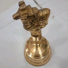 Golden 5 Inch Brass Temple Bell, 250 gm Color Golden No.of Pieces 1 Material Brass Height 5 Inches Weight/Packaging Size 250 - Image 2