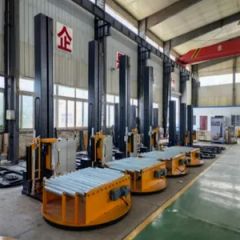 High Efficient Stretch Film Mobile Packing Machine for Manual Vertical Pallet Online Wrapping Machine with Lift Membrane Frame - Image 3