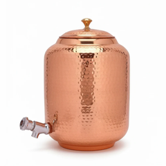 Hammered Copper Water Dispenser (5 Litre) Shape Round Size Medium Design Hammered Material Copper Capacity 5 Litre Finish Type - Image 2