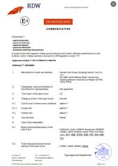 ECE certificate of Sakurai Tire Co., Limited – certificate photo, supplier certificates section