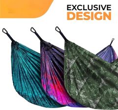Tree Ropes and Carabiners Lightweight Parachute Nylon Portable Camping Hammock - Image 5