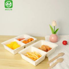 Biodegradable Recycled Food Grade Takeout to Go Paper Meat Fish Tray for Foods Packaging Containers - Image 2