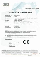 CE/LVD-AUTOMATIC BARRIER certificate from Hangzhou Safedoor Automation & Hardware Co., Ltd.
