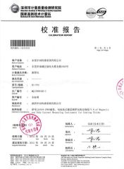 calibration report for coating thickness gauge certificate from Shenzhen Yowexa Measurement Technology Co., Ltd.