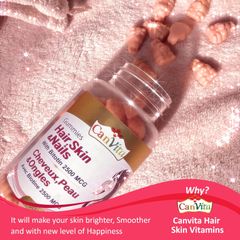 Canvita Hair, Skin and Nails Halal & Vegan Gummy made in Canada all vitamins you need 60/bottle - Image 4