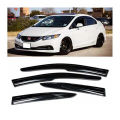Window Visors Sedan 4dr - Mugen II Style Rain Guard Deflector - Image 2