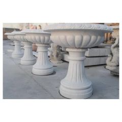 Contracted Outdoor Garden Decor Flowerpot Marble Statue for Sale - Image 2