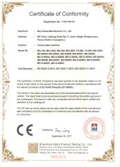 Certificate certificate from Max Game Manufacturer Co., Limited