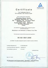 En ISO 9001:2008 certificate from Shanghai Bai Yun San He Sensitive Materials Co., Ltd.