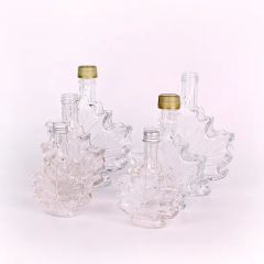 Empty 50ml 100ml 250ml Maple Leaf Shape Glass Syrup Bottles - Image 3