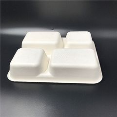 New trending disposable biodegradable tableware 4 compartment sugarcane bagasse meat tray for supermarket - Image 6