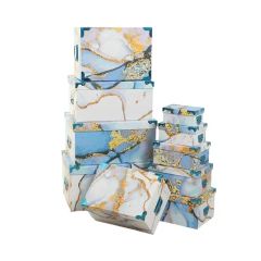 Customized Christmas Ten-Piece Set of Marble-Patterned Gift Storage Boxes - Image 4