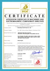 ATTESTATION CERTIFICATE OF MACHINERY AND ELECTROMAGNETIC COMPATIBILITY DIRECTIVES certificate from Shandong Yunnei Power Co., Ltd.