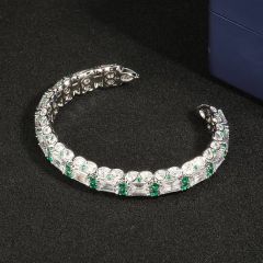 925 Silver Jewelry Zircon Open Bangle - Image 3