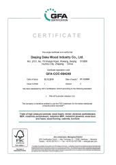 FSC certificate from Deqing Deke Wood Industry Co., Ltd.