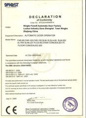 CE certificate from Ningbo Farwill Automation Co., Ltd.
