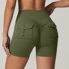 Wholesale Custom Logo Women Sports Shorts Quick-Dry Pocket Fitness Yoga Pants - Image 3