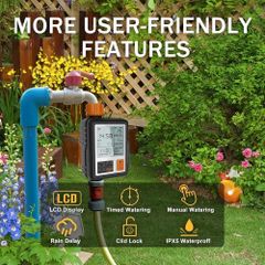 DIGITAL IRRIGATION TIMER Colour Black Item Weight 0.4 Kilograms Material Acrylonitrile Butadiene Styrene Installation Method Tool-free - Image 5
