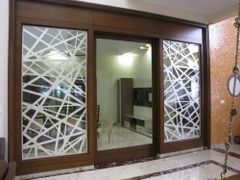 Transparent Glass Wall Partition, For Home Pattern Printed Color Transparent Shape Rectangular Insulation Acoustic Texture Natural - Image 1