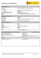 EPR Spain certificate of Wuhan Lna Machinery Equipment Co., Ltd – certificate photo, supplier certificates section