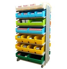 High Strength Picking Rack with Storage Bins MOQ 20sets Closed Open Height 0-5m Shelf Qty 6 Origin China Weight 200kg Mobility Mobile - Image 4