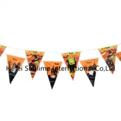 Halloween Party Flags Triangle PE Bunting Flags Color Color Origin China Style Western Party Party Flag HS Code 9505900000 - Image 1