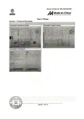 photos of documents certificate from Shanghai Brothers Textile Co., Ltd.