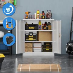 Office File Cabinet 2 Swing Door Steel Filing Small File Storage Cabinet - Image 2