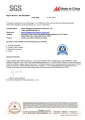 SGS certificate from Dalian Eastland International Trading Co., Ltd.