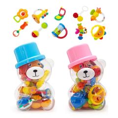 Funny Cute Shaking Hand Bells Set Infant Toy Teething Rattles for Baby - Image 2
