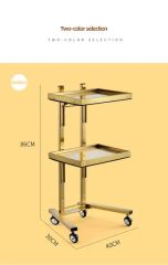 Favorable Rolling Metal Storage Utility Cart Mobile Cart Beauty Trolley - Image 1
