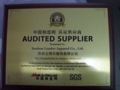 SGS Certification certificate from Suzhou Leader Apparel Co., Ltd.