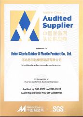 SGS certificate from Hebei Sierda Rubber & Plastic Product Co., Ltd.