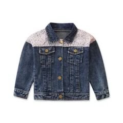 Spliced Contrast Color Childrens Casual Denim Jacket Blue Jean Coat - Anhui Hualongteng Clothing Co., Ltd.