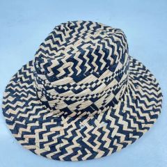 Natural Black Two Tone Color Raffia Natural Hand Made Straw Hat - Shingrand Hats Manufacturer Co., Ltd.