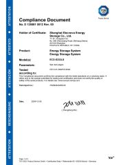 CEI0-21:2022/V2:2024 certificate from SHANGHAI ELECNOVA ENERGY STORAGE TECHNOLOGY CO., LTD.