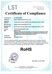 Our certificate certificate from Zhejiang Efon Lighting Co., Ltd.